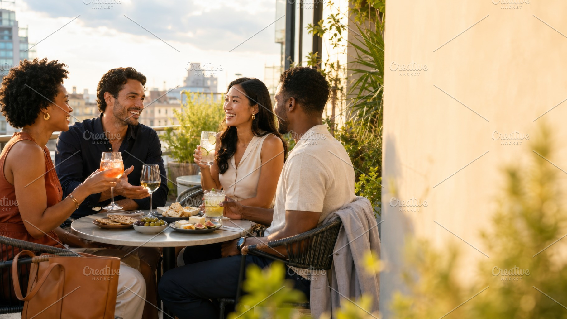 People enjoying afternoon drinks at, a Photo by Dvoevnore photos