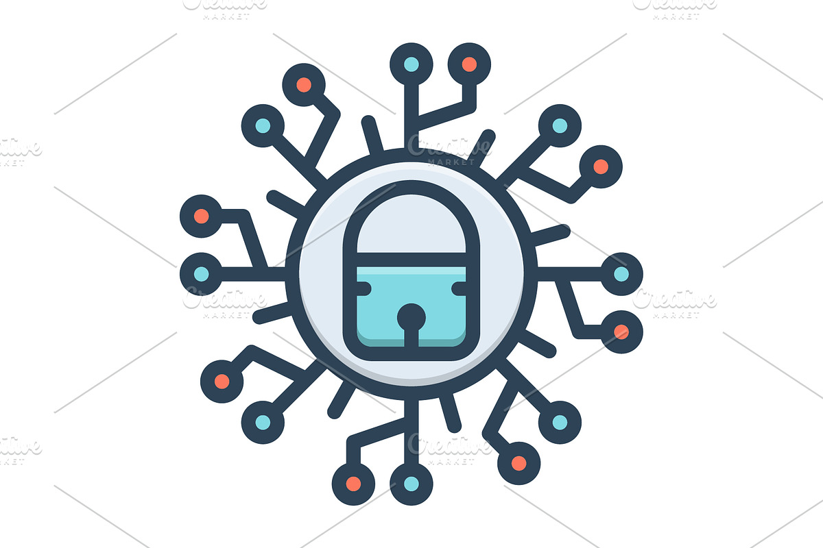 Cyber security color icon, a Duotone Icon by Creative priyanka