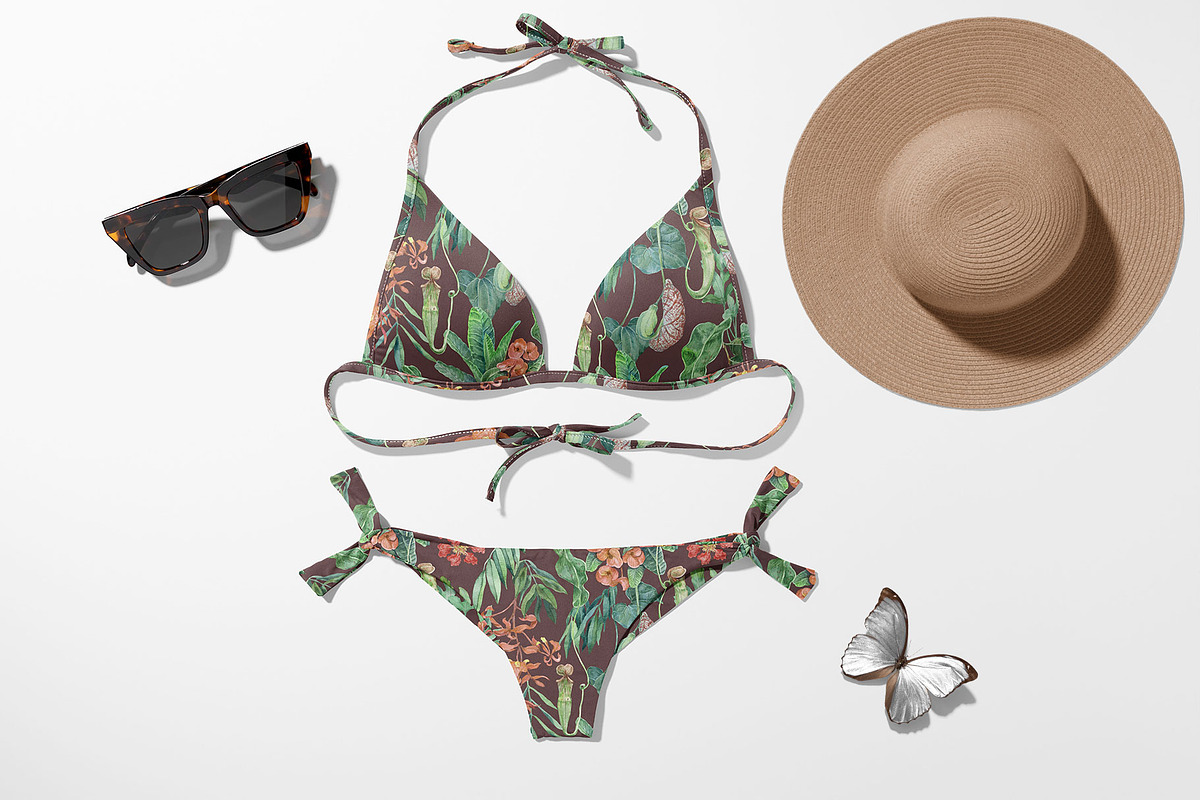 Selena. Floral tropical pattern, a Pattern Graphic by emeraldthue (Photo 2 of 6)