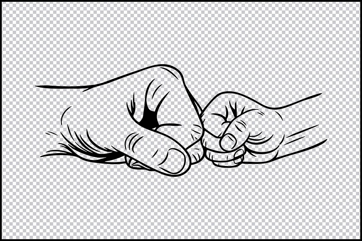 Father & Child Fist Bump SVG, an Object Graphic by BeeCraftR (Photo 2 of 4)
