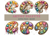 Artist Palette Clipart PNG, an Illustration by Memories By Lea (Thumbnail 4 of 7)