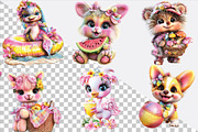 Cute Summer Animals Clipart Bundle., an Illustration by SVGArt (Thumbnail 2 of 9)