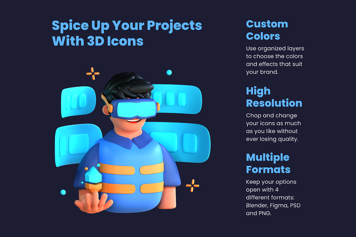 3D Web 3.0 Illustrations, an Object 3D Model by Flat Icons (Photo 2 of 8)
