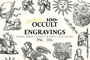 Vintage Occult Engravings Vector