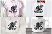Born To Ride Winged Skull Biker SVG, an Object Graphic by BeeCraftR (Thumbnail 5 of 5)