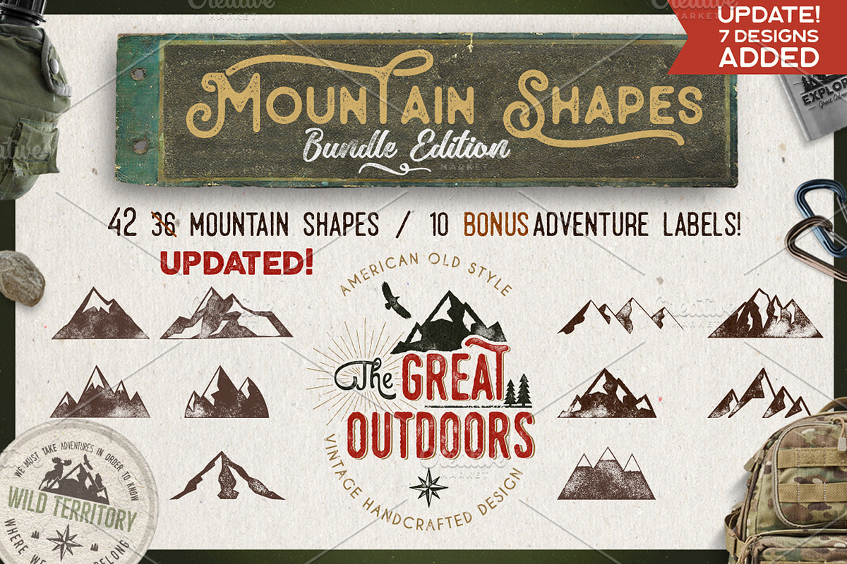 Mountain Icons Shapes Bundle & SVG, an Object Graphic by JeksonGraphics (Photo 1 of 10)