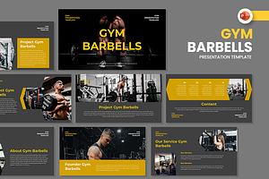 Gym Barbells - PowerPoint Template