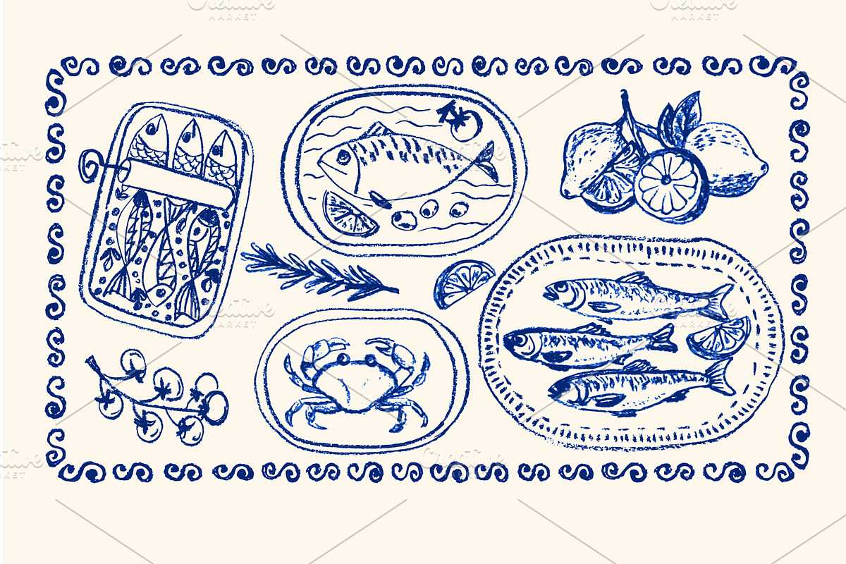 Italian summer postcard design with, an Illustration by Zimages