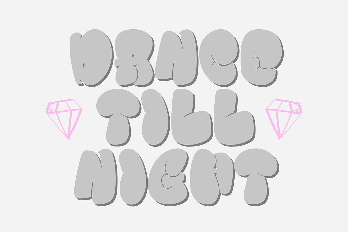 Poppoly Graffiti Bubble Display Font, a Handwritten Font by Maulana Creative (Photo 2 of 7)