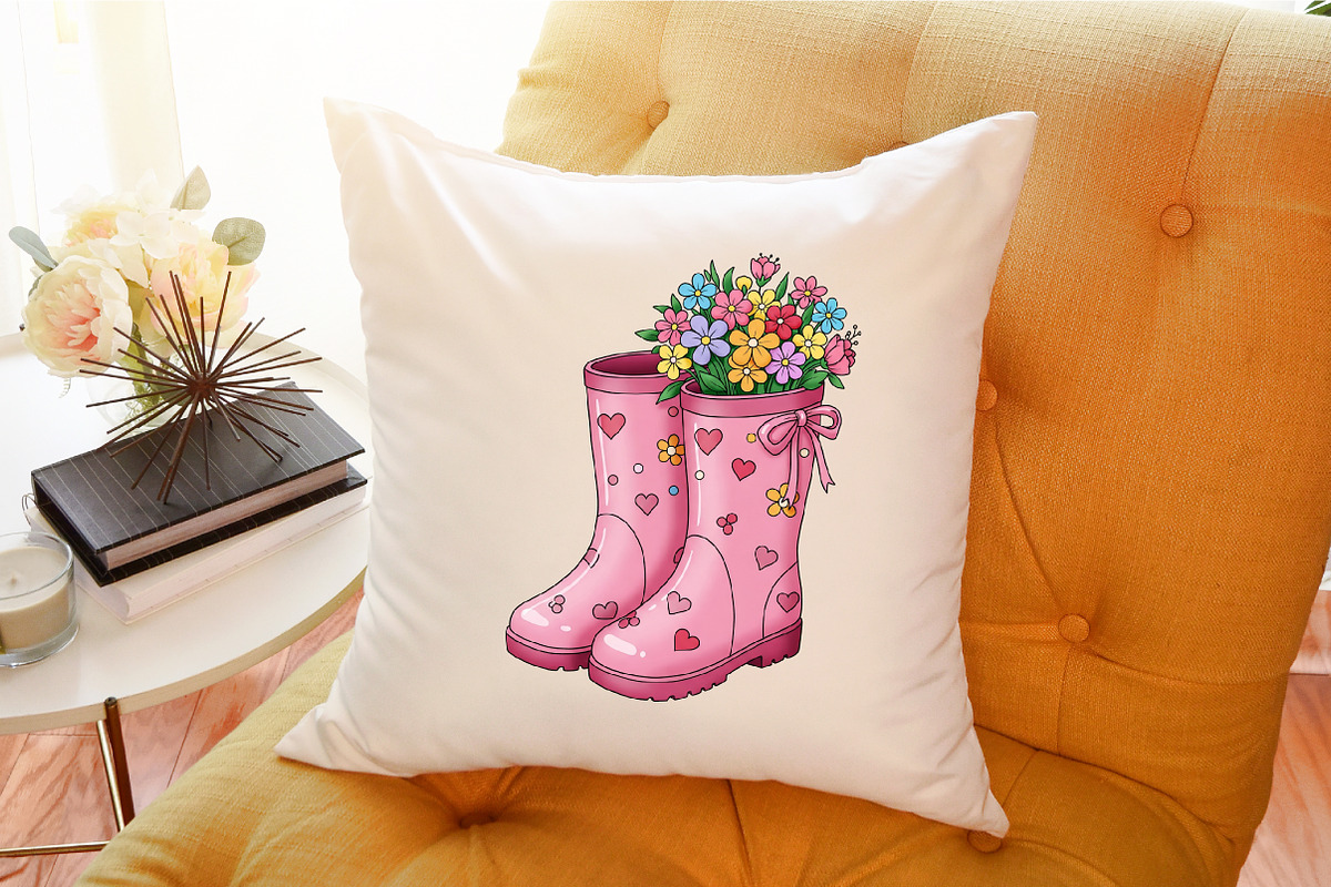 Pink Boots with Summer Flowers PNG, an Illustration by Sublimation Artist (Photo 6 of 6)