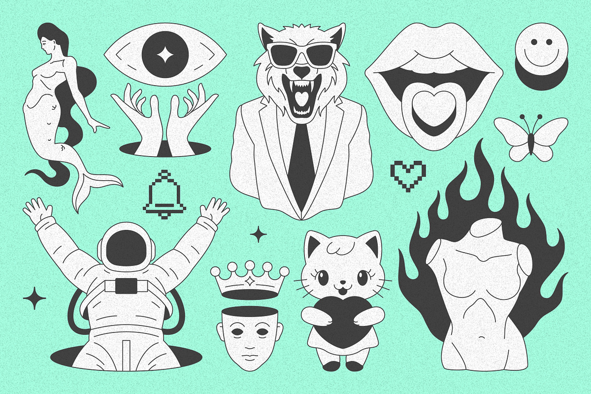 Y2K Illustrations and Elements Set, an Object Illustration by Vasya Kobelev (Photo 8 of 17)