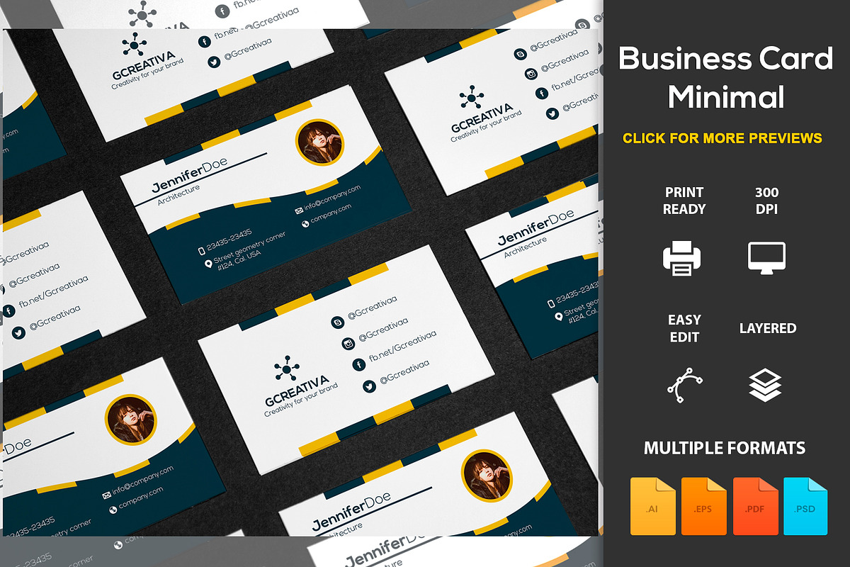 Business Card Minimal, a Business Card Template by DesignsStore (Photo 1 of 3)