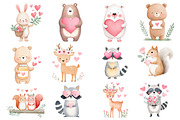 Watercolor Animals Valentine's Clipa, an Illustration by Dream Creation (Thumbnail 4 of 7)