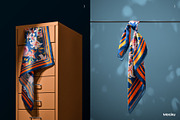 Silk Scarf Mockup - Studio series 03, an Apparel Mockup by Mocku (Thumbnail 4 of 13)