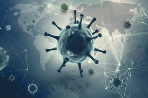 Coronavirus cells in the world