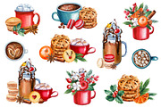 Christmas sweets and hot drinks, a Decorative Illustration by Hanna Hryharenka (Thumbnail 9 of 15)