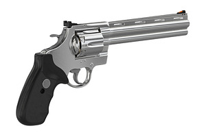 Revolver Firearm Gun Chrome Set