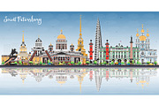 Saint Petersburg Russia city skyline, an Illustration by Booblgum (Thumbnail 2 of 3)