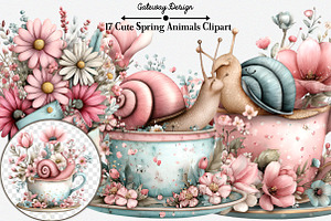Spring Clipart Cute Spring Animals, an Illustration by GatewayDesign