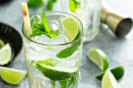 Refreshing mojito cocktail with lime and mint, a Food & Drink Photo by farwasser