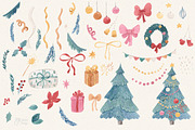 CAT CHRISTMAS. Watercolor clipart, an Animal Illustration by OlliArtDesign (Thumbnail 3 of 8)
