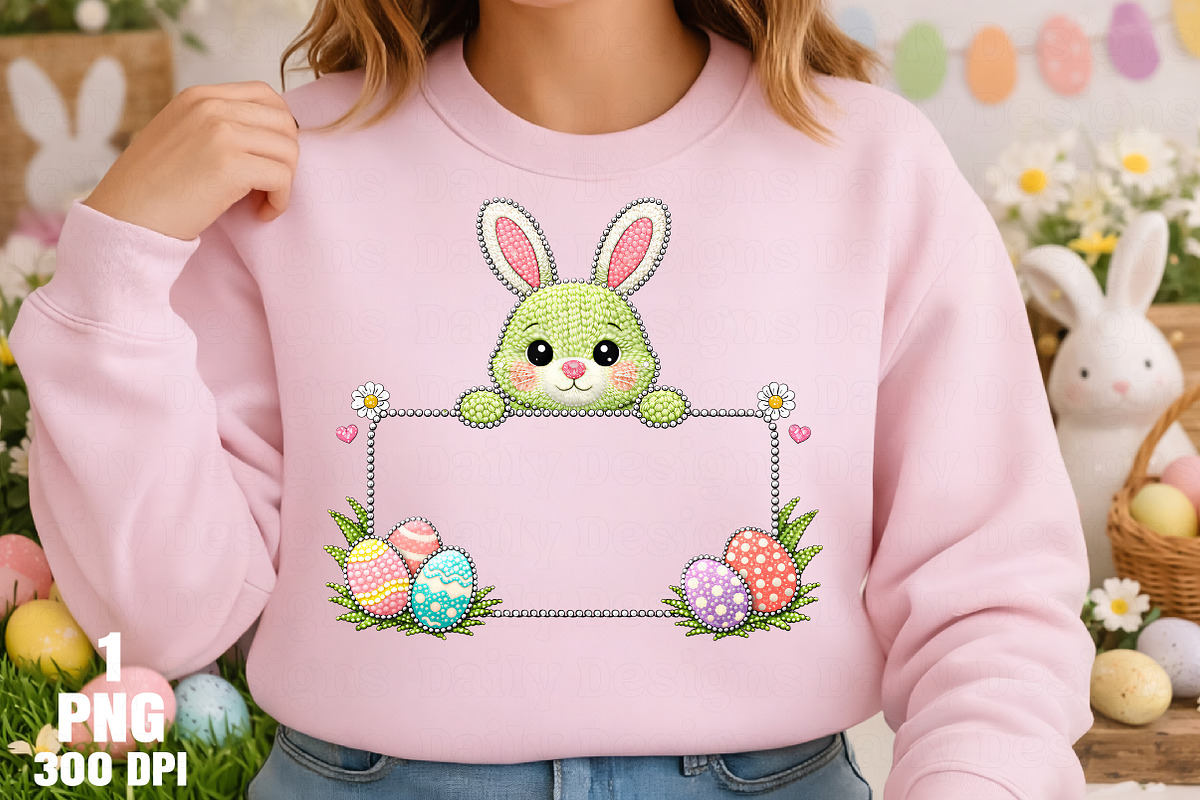 Bling Easter Bunny Frame PNG, an Illustration by Daily.Designs (Photo 5 of 5)
