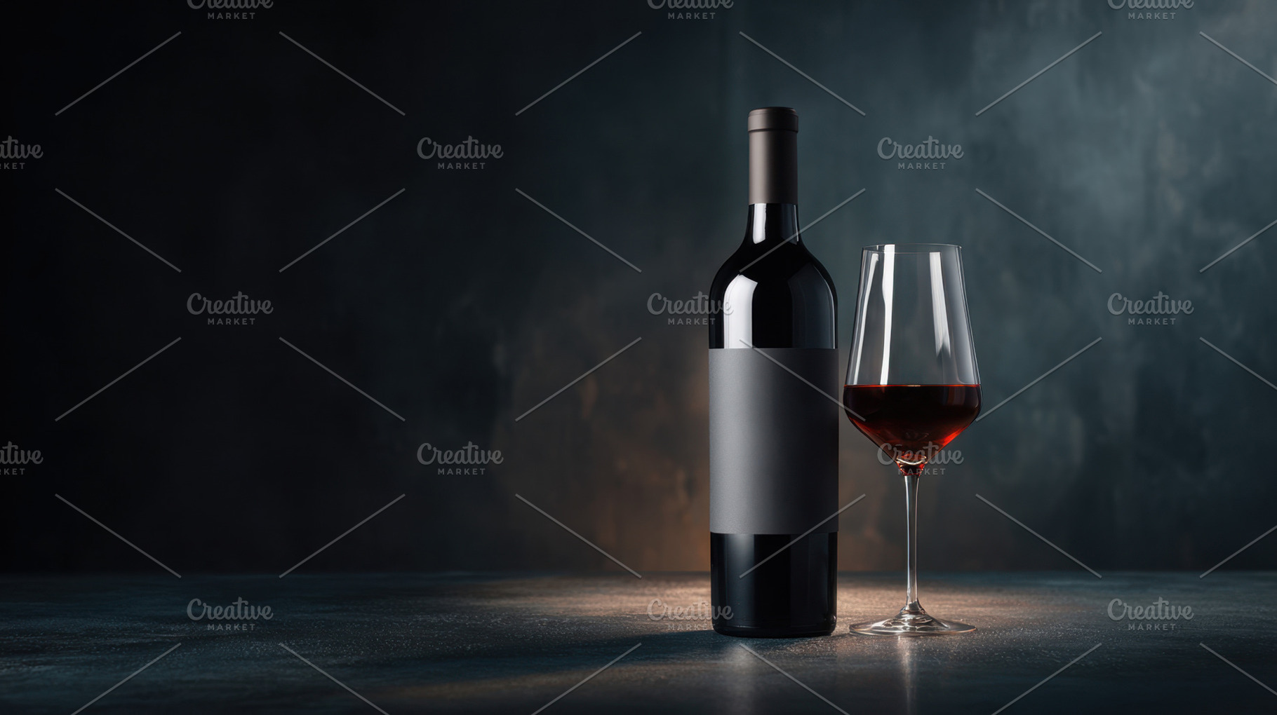 Red wine bottle and glass on table, a Photo by Beautiful things