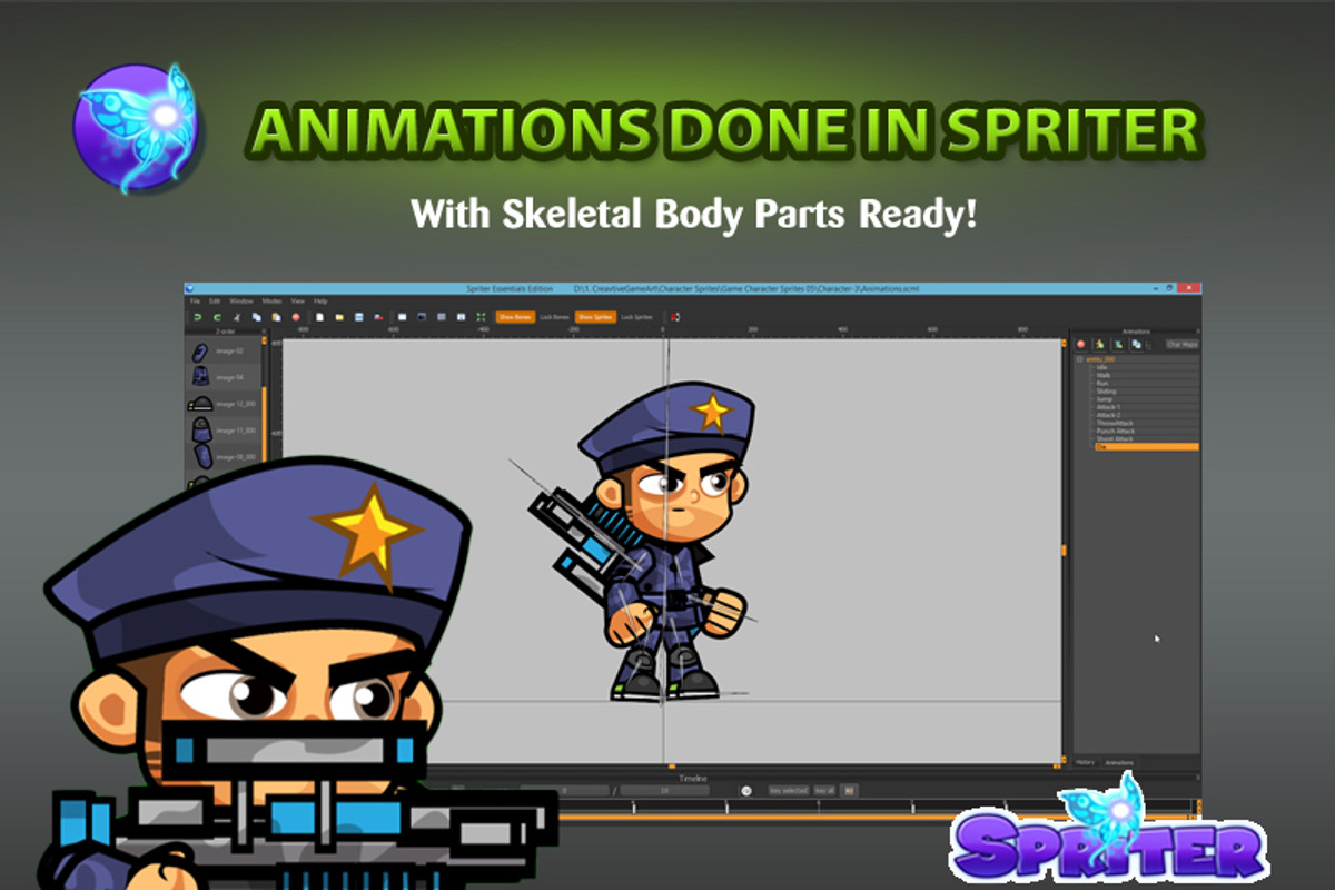 Artillery Soldiers Character Sprites, an Illustration by CreativeGameArt (Photo 3 of 4)