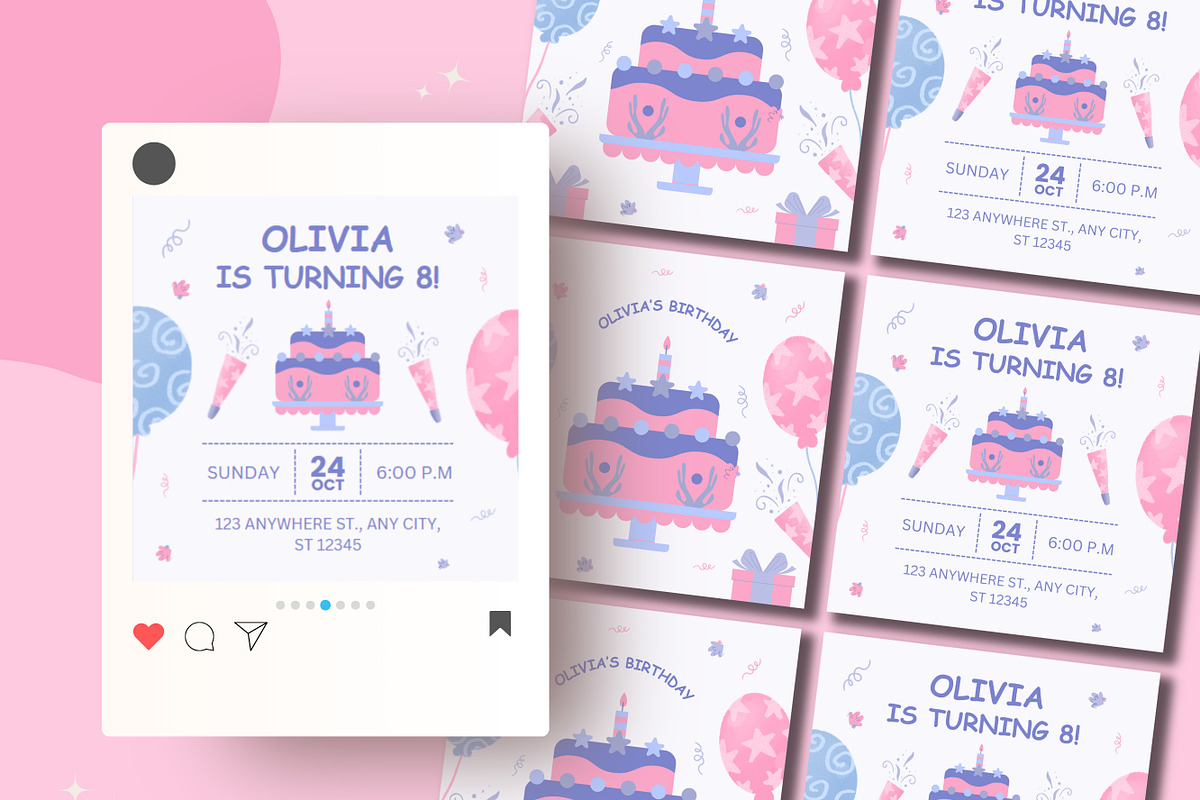 Birthday Celebration Canva Template, a Templates & Theme by TemplateCastleStore (Photo 2 of 7)