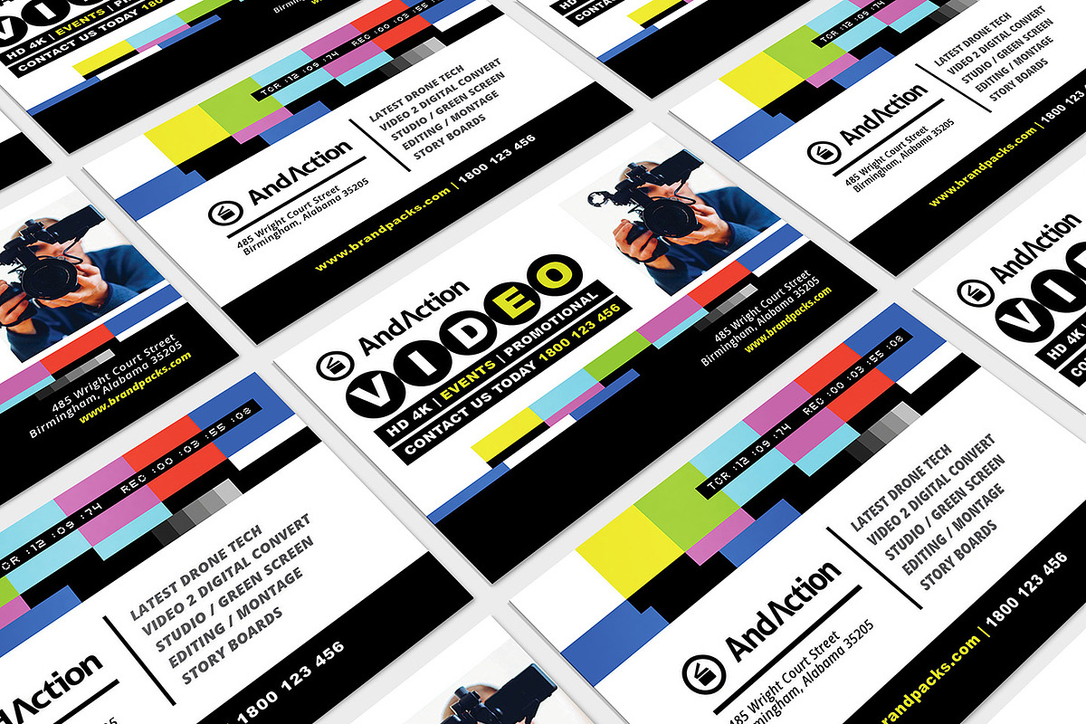 Videographer Business Card Template, a Business Card Template by BrandPacks