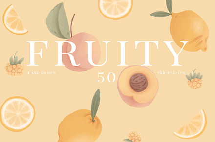 FRUITY - summer fruits & berries set, an Object Graphic by Cute vector