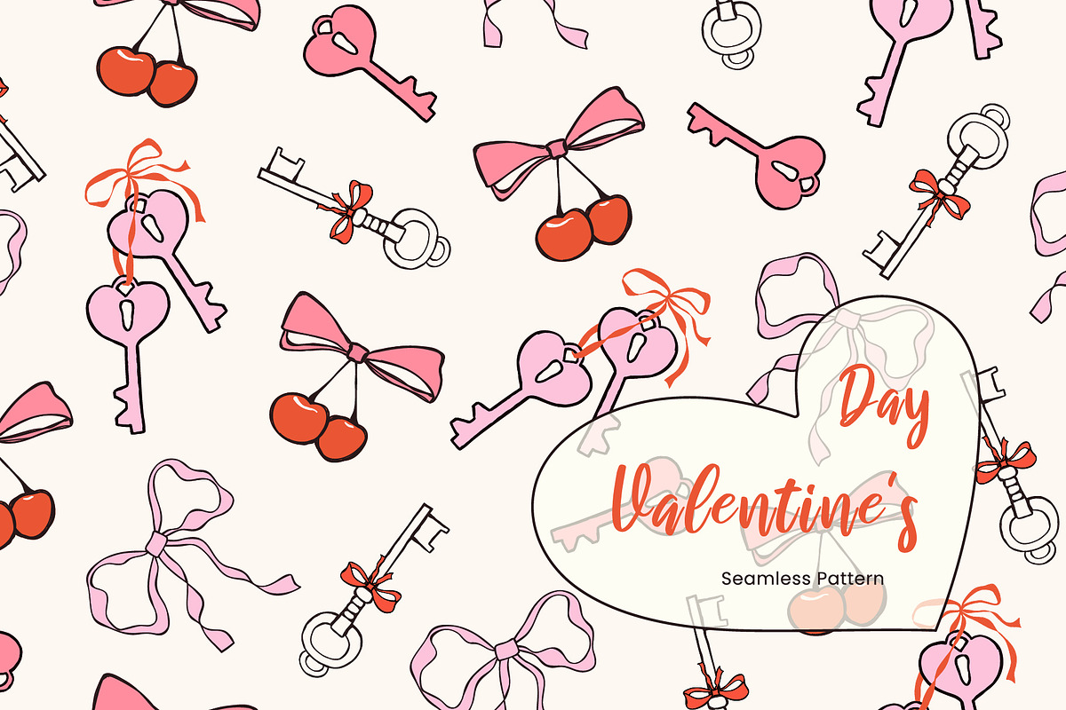 Whimsical Valentine Seamless Pattern, a Pattern Graphic by Groovy Arts (Photo 1 of 5)