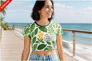 Crop Top Sunny Boardwalk Mockup PSD, a Shirt Mockup by Bruno's Shop (Thumbnail 1 of 3)