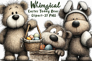 Whimsical Easter Teddy Bear Clipart, a Graphic by Libby Wishes (Thumbnail 1 of 7)