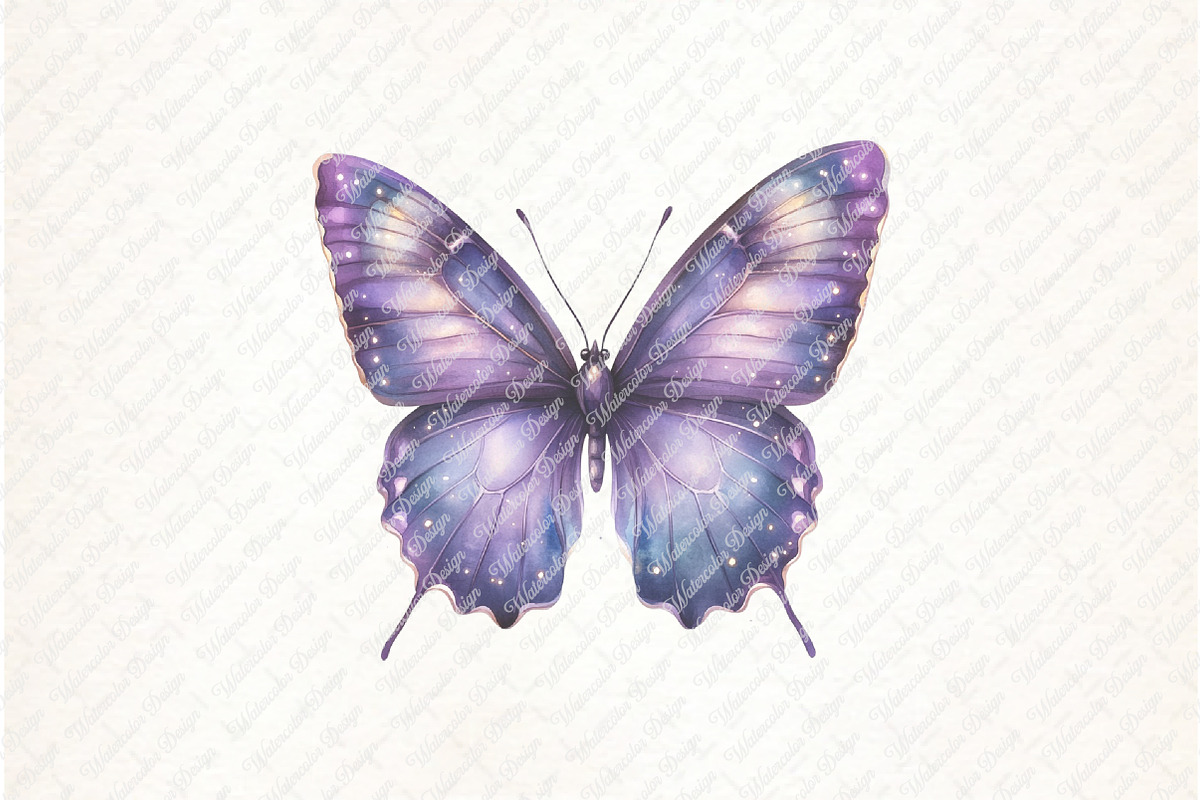 Pastel Purple Butterflies PNG, an Illustration by Watercolor design (Photo 10 of 12)