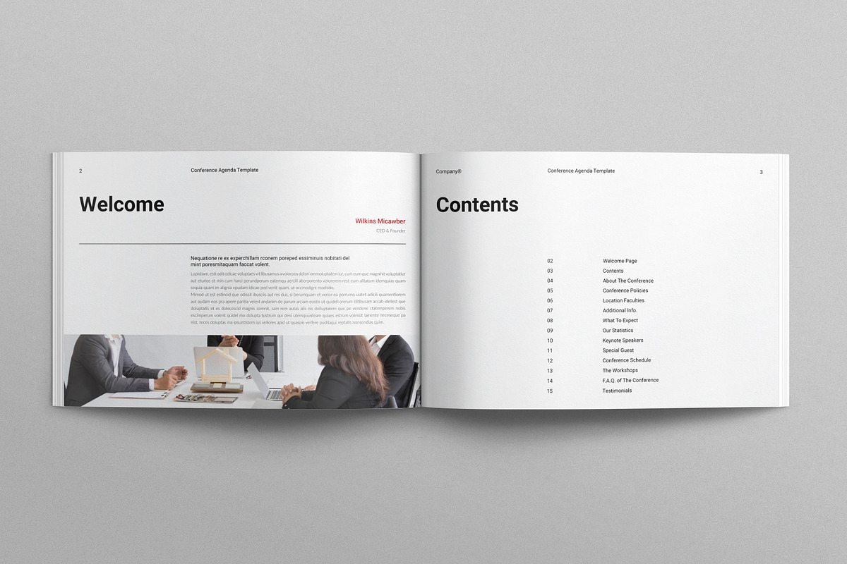 Conference Agenda Template Landscape, a Brochure Template by E-Type (Photo 2 of 7)