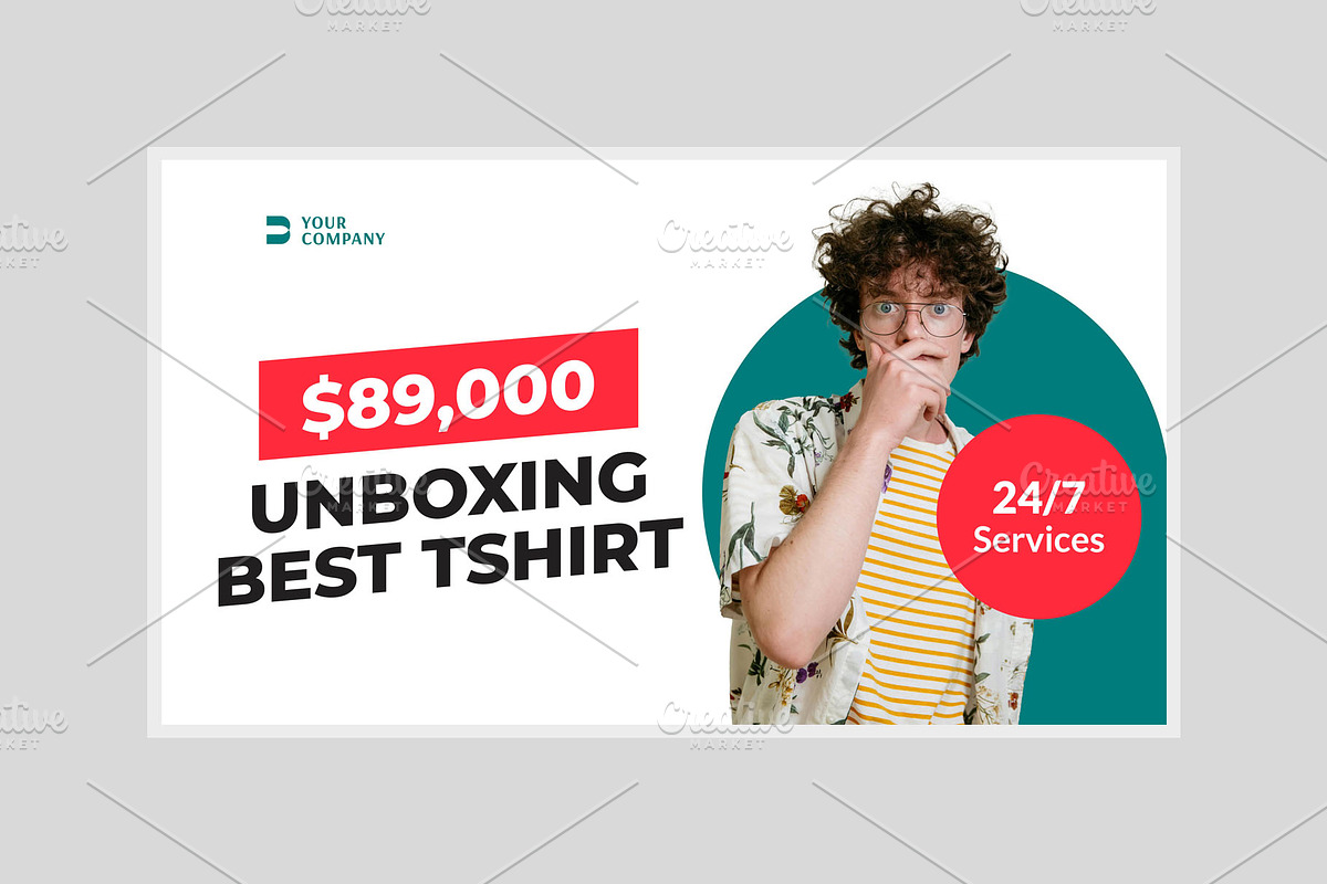 Youtube Thumbnail Cover, a Social Media Template by hekenostudio (Photo 2 of 5)