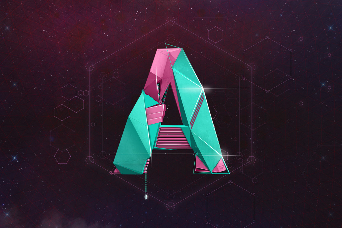 Polygonal Typeface + Vector Elements, a Graphic by Anton Moek (Photo 4 of 10)