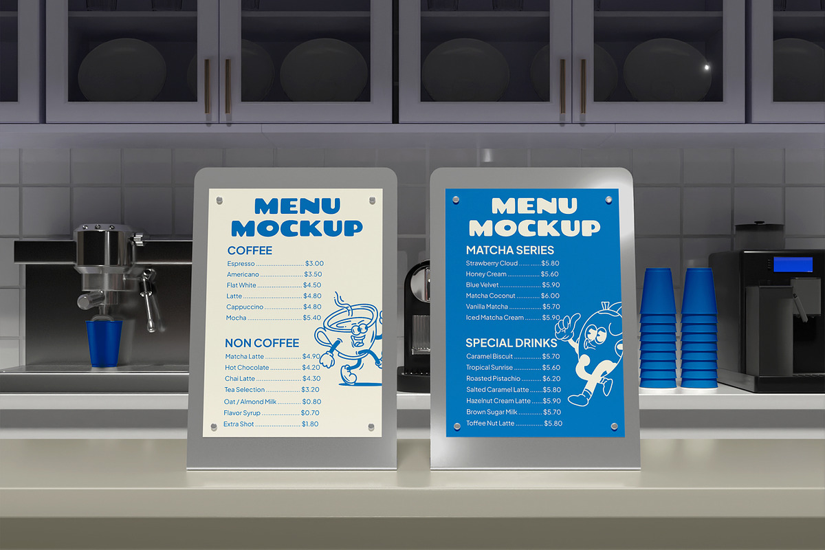 Standing Menu Mockup, an Advertising Mockup by Permadi Creative (Photo 5 of 5)