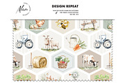 Farming nursery pattern cow chicken, a Pattern Graphic by Milatoo (Thumbnail 3 of 5)