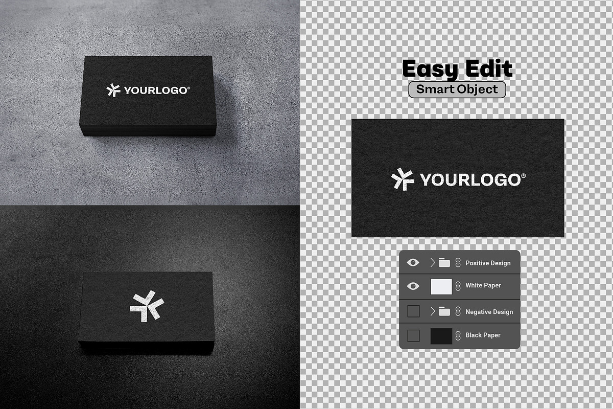 Black & White Business Card Mockups, a Product Mockup by rodrigofkaminski (Photo 4 of 10)