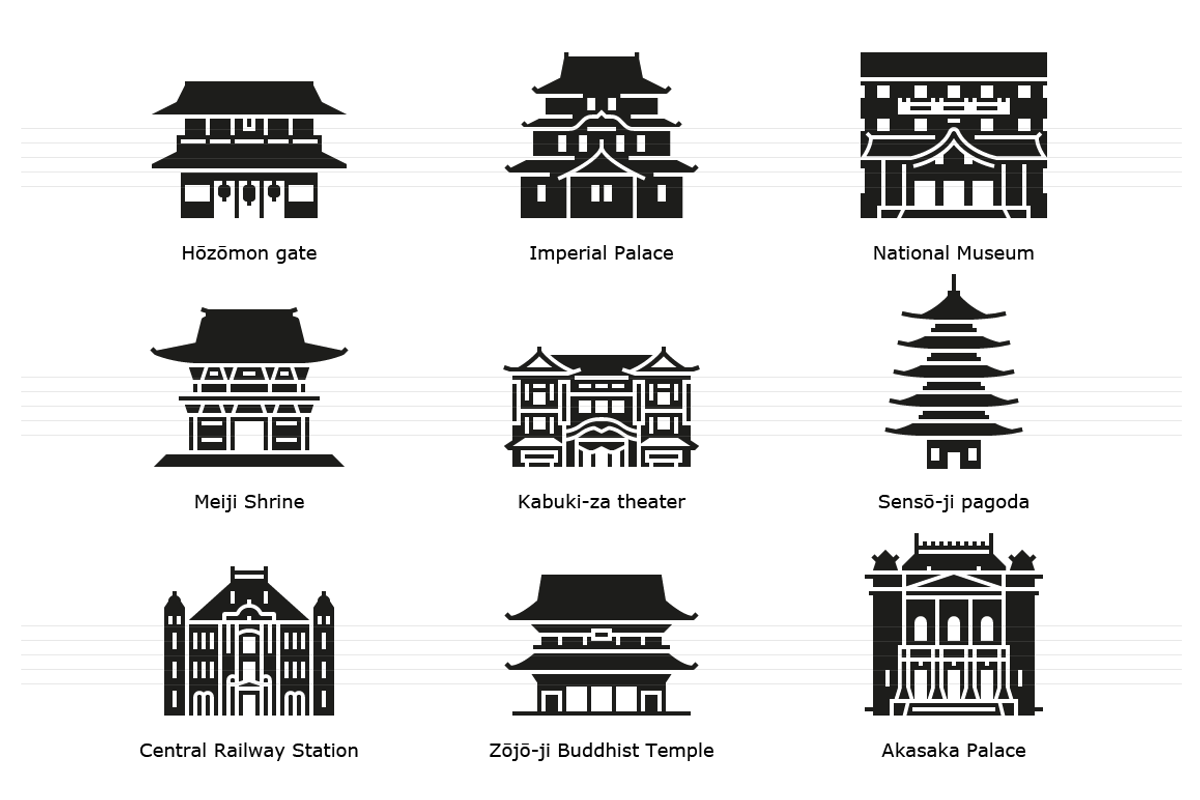Landmarks of Japan - Tokyo 1, an Icon by Jozsef Balazs-Hegedus (Photo 3 of 6)