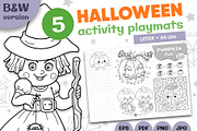 Black and white Halloween Playmats, an Education Illustration by Ksenya Savva (Thumbnail 1 of 6)