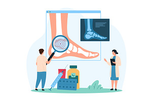 Pain ankle & foot due injury, an Object Illustration by Flashvector