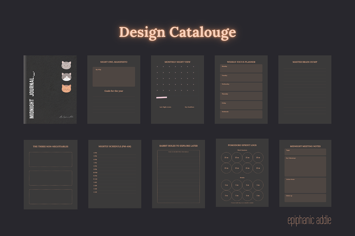 Digital Midnight Journal, a Stationery Template by Epiphanic Addie (Photo 5 of 7)