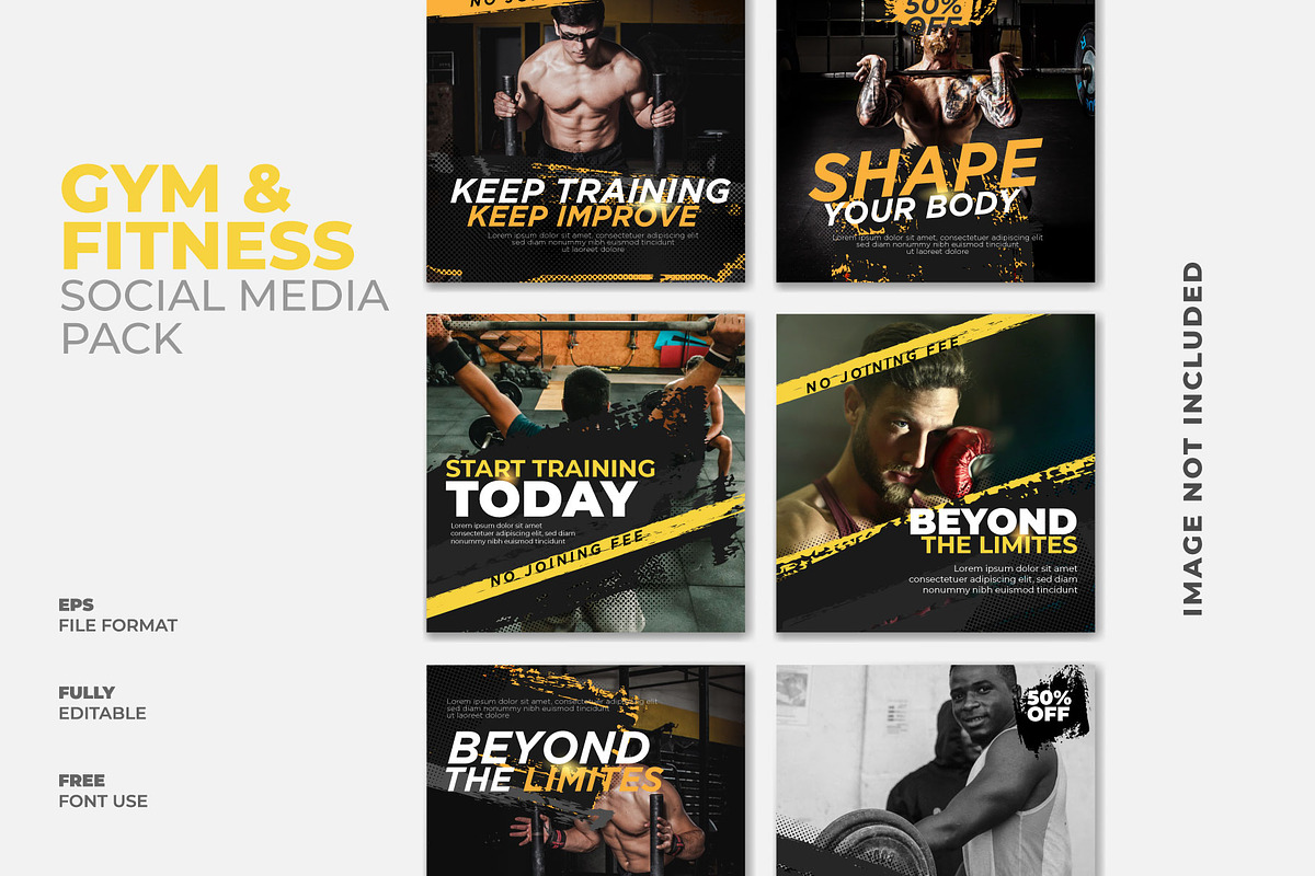 Gym Social Media Design Templates, a Social Media Template by Warm Snow (Photo 2 of 4)