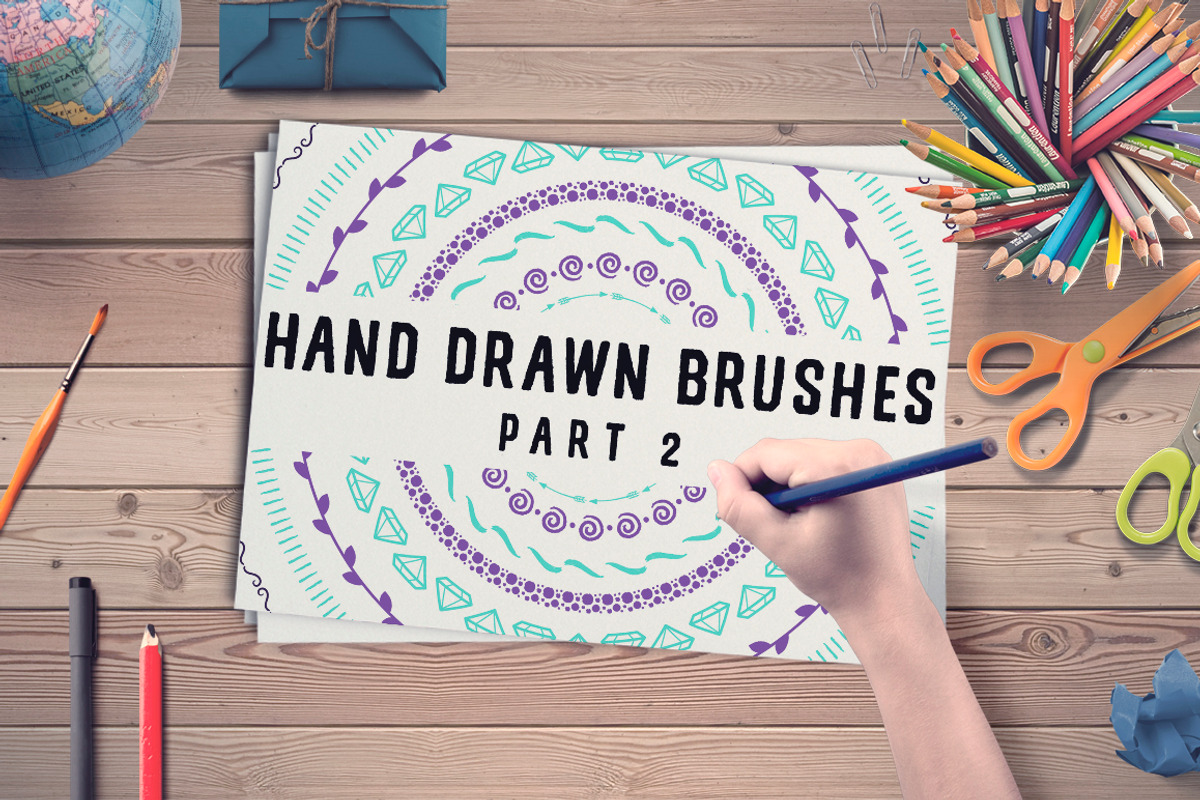50 Hand Drawn Brushes, part 2 - AI, a Brush Add-On by Andrea De Oliveira (Photo 1 of 7)