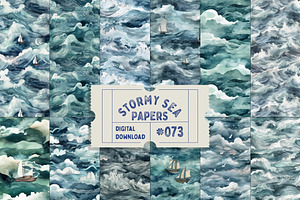 Stormy Sea Seamless Digital Papers