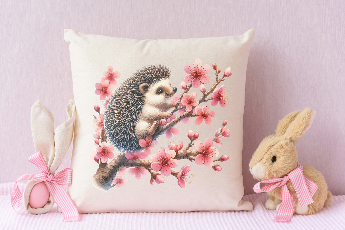 Spring Hedgehog Sublimation Clipart, an Illustration by RobertsArt (Photo 2 of 7)