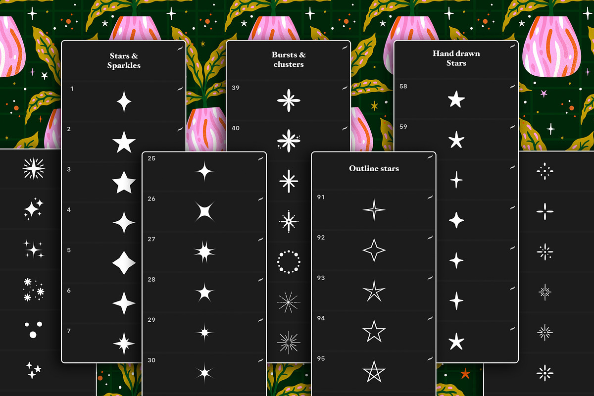 100 Star stamp brushes, a Brush Add-On by seamless team (Photo 4 of 4)